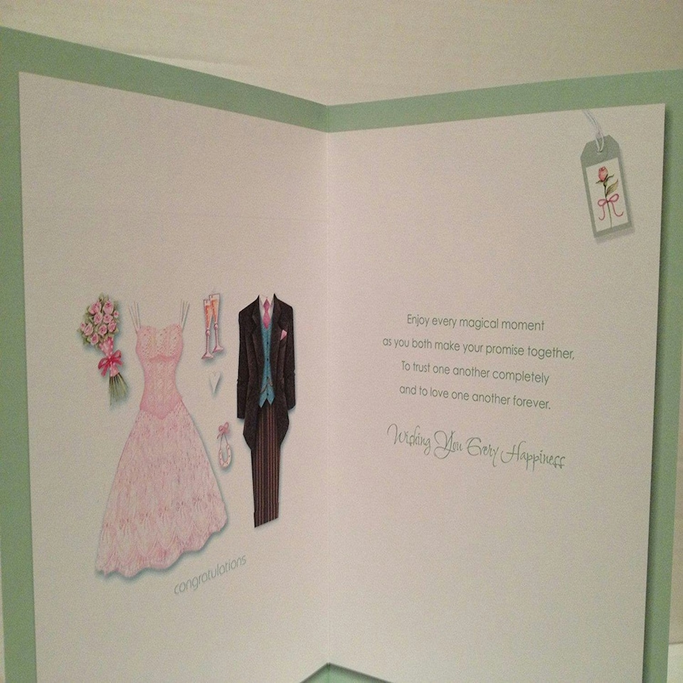 image 1 of Wedding Day Wishes For The Bride and Groom Wedding Card