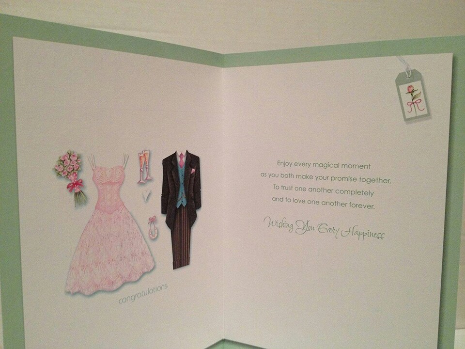 image 1 of Wedding Day Wishes For The Bride and Groom Wedding Card
