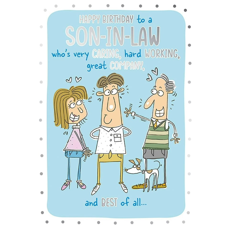 Words 'n' Wishes Traditional Son in Law Birthday Card, Birthday Card for Son in Law, Multi-Coloured, 23.5 x 16.5 cms