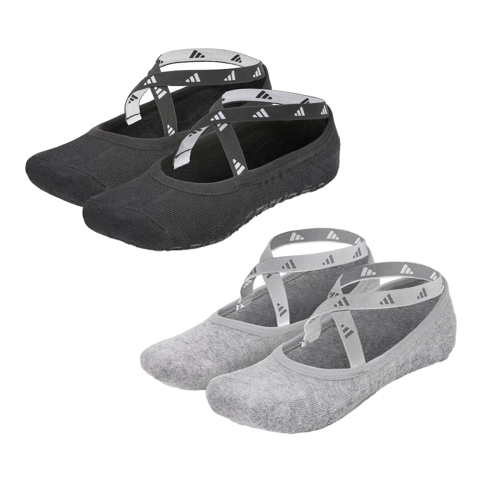 image 1 of Adidas Studio Yoga Socks — Silicone-Grip Full-Coverage Yoga and Pilates Socks. | Black | Black | M/L