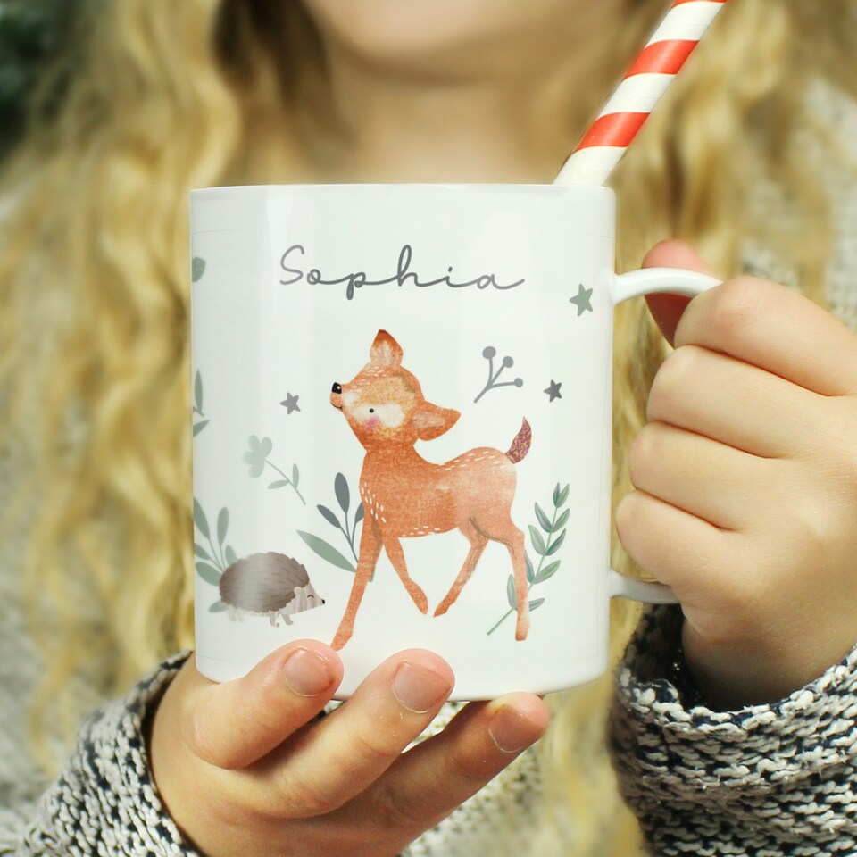 image 1 of Personalised Woodland Animals Mug White