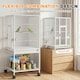 image 4 of PawHut Bird Cage Detachable with Rolling Stand White