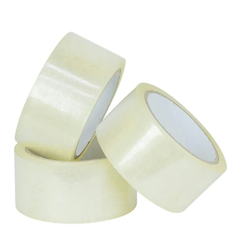 image 1 of 6 Rolls of Clear Low Noise Tape 50mm X 66m Strong Sticky Packaging Parcel Tapes