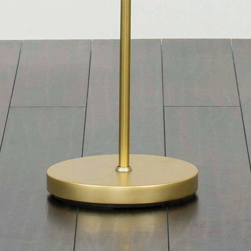 image 1 of ValueLights Charlie Gold Floor Lamp Beige Taper Shade