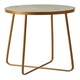 image 2 of Shalimar Round Marble top Side Table With Cross Base Gold