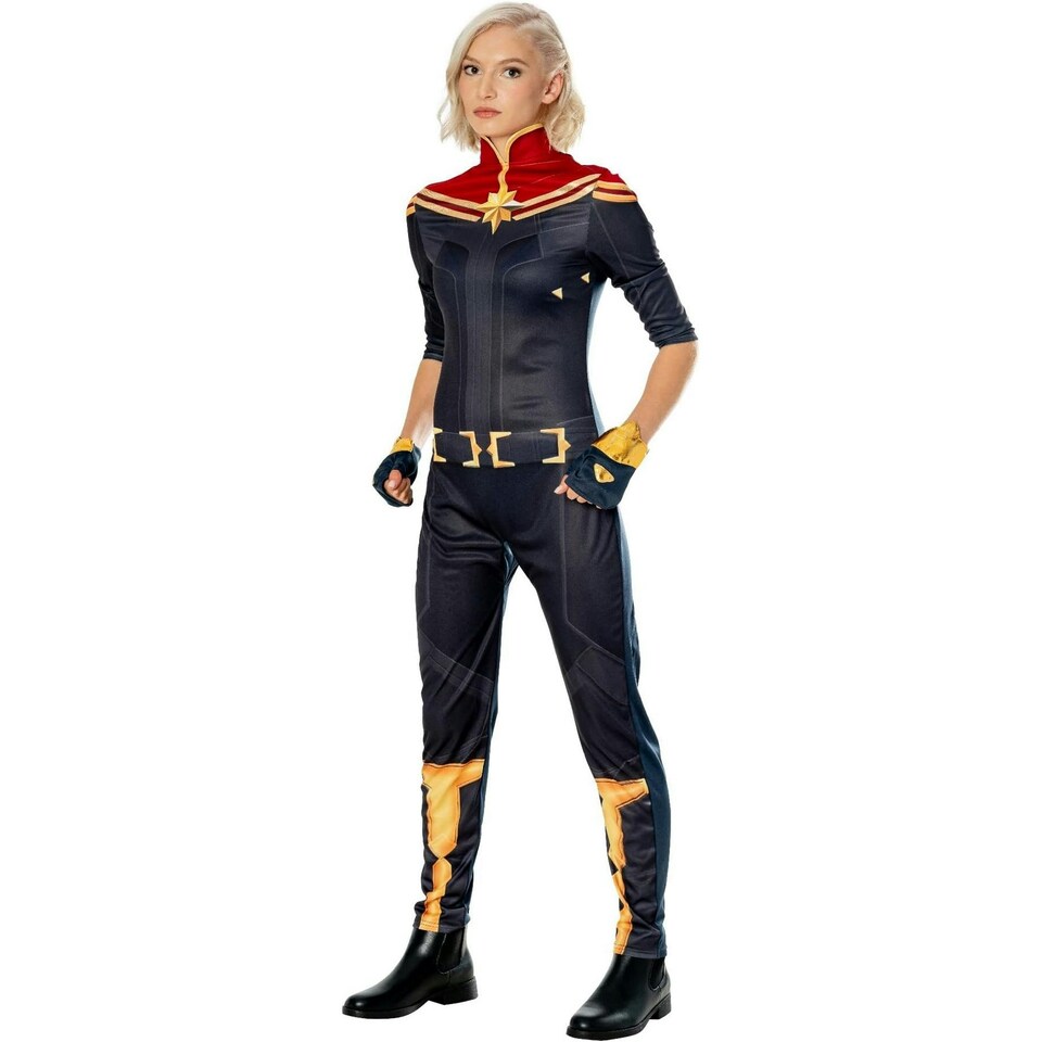 Captain Marvel Unisex Adult Costume - Blue/Red - M Blue | M