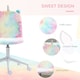 image 3 of Vinsetto Fluffy Unicorn Office Chair w/ Swivel Wheel, Cute Desk Chair, Rainbow