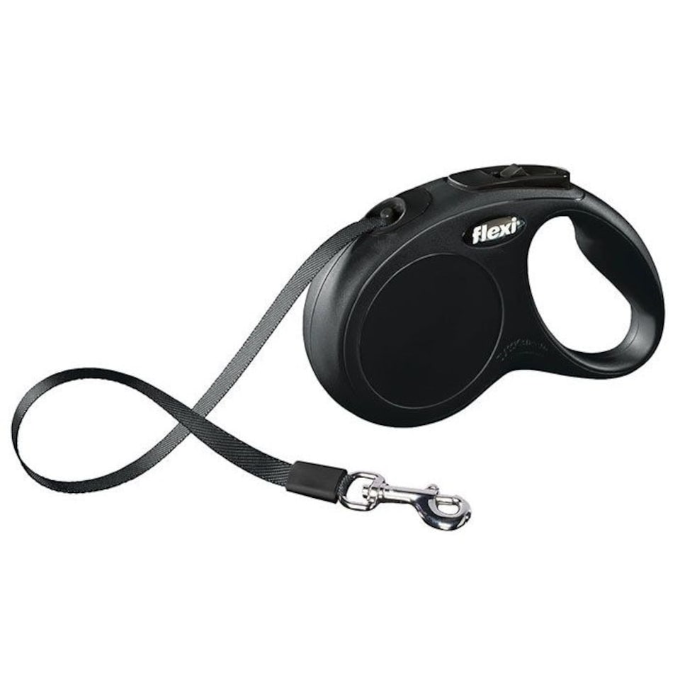Flexi New Classic Retractable Dog Cord - Black - 5m (UTTL5386)