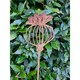 image 3 of 3 Feet Poppy Seed Head Plant Pin Garden Art (Pack of 3) - Bare Metal/Ready to Rust