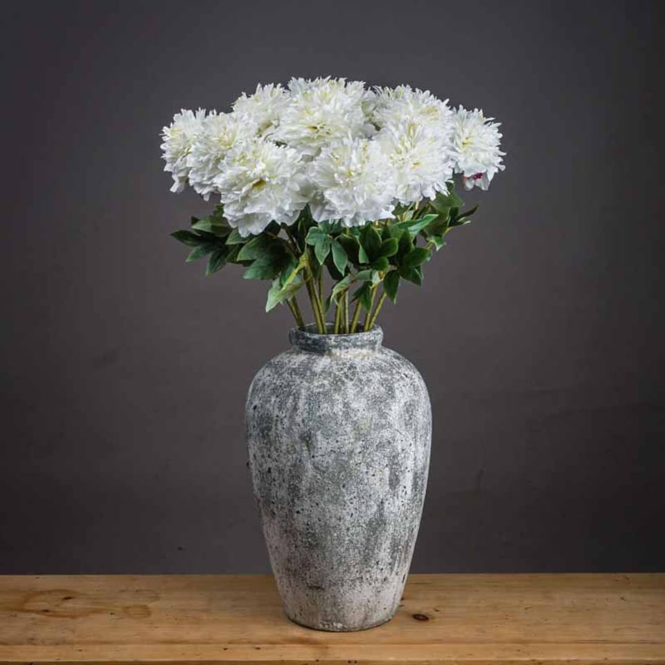 image 1 of Classic Peony Artificial Plant - Fabric/Plastic - L13 x W13 x H69 cm - White