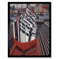 Wadsworth Dazzle-Ships Liverpool Drydock 12x16" Framed Wall Art Print