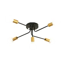 Modern Ceiling Light 5 Lights Sputnik E27 Black Vintage Metal Chandelier