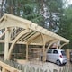 image 2 of Revelatio Carport for 4 Cars - Pressure Treated Timber - L1160 x W580 x H320 cm Brown