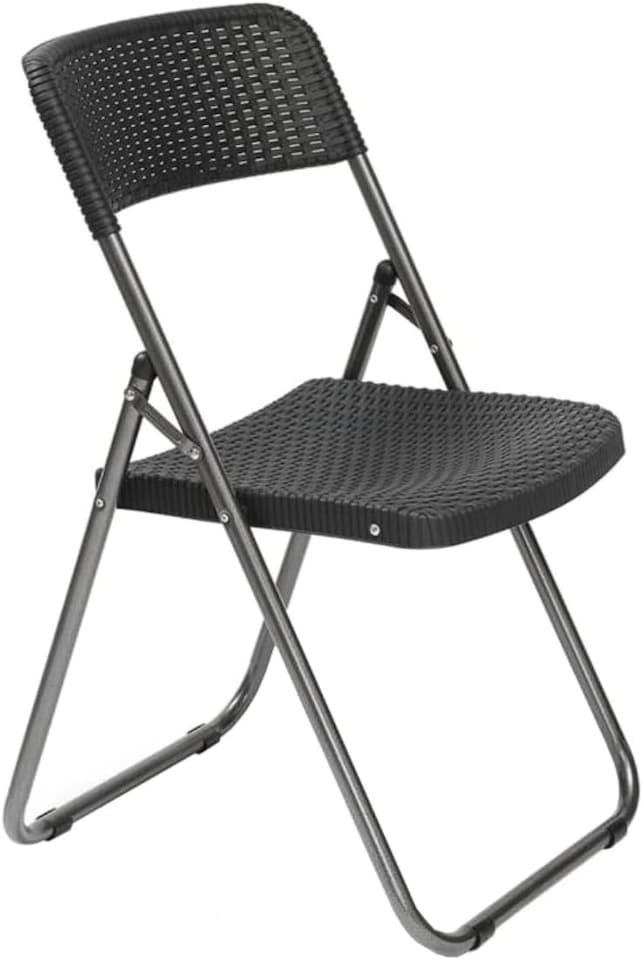 image 1 of Garden Gear Rattan Effect Folding Bistro Set Plastic Wood Effect Table