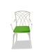 image 6 of Centurion Supports OSHOWA Luxurious Garden and Patio Table and 2 Large Chairs with Armrests Cast Aluminium Bistro Set - White with Green Cushions