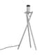 image 4 of First Choice Lighting Set of 2 Tripod Table Lamps with Grey Cotton Fabric Shades Chrome | Grey