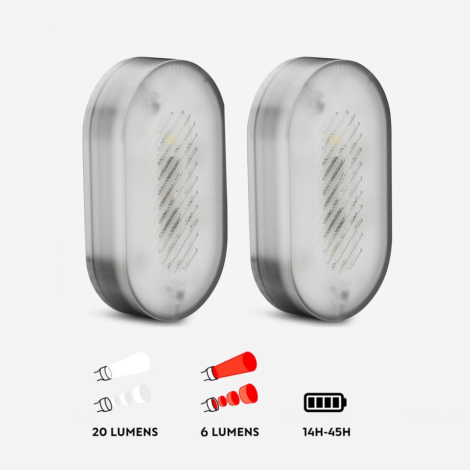 image 1 of Decathlon Twin-Pack USB Clip Front/Rear Bike Lights SL510 - Black