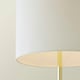 image 2 of ValueLights Esme Linen Tall Lamp Shade Ceramic Table Base Midi Floor Lamp with LED Bulb Cream