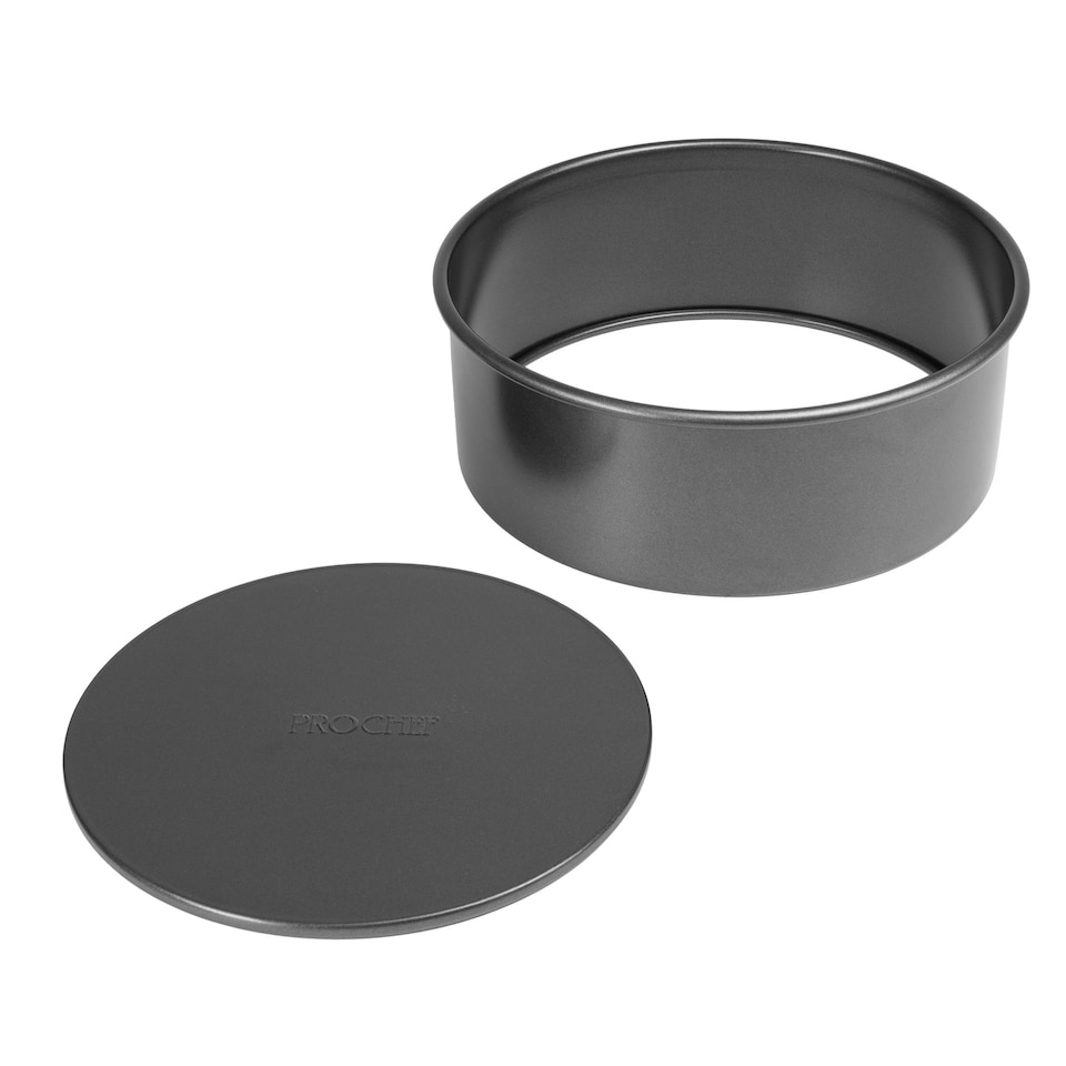 image 1 of ProChef 8" Cake Tin Pan Deep Round Loose Base Non-Stick Carbon Steel Black | One Size