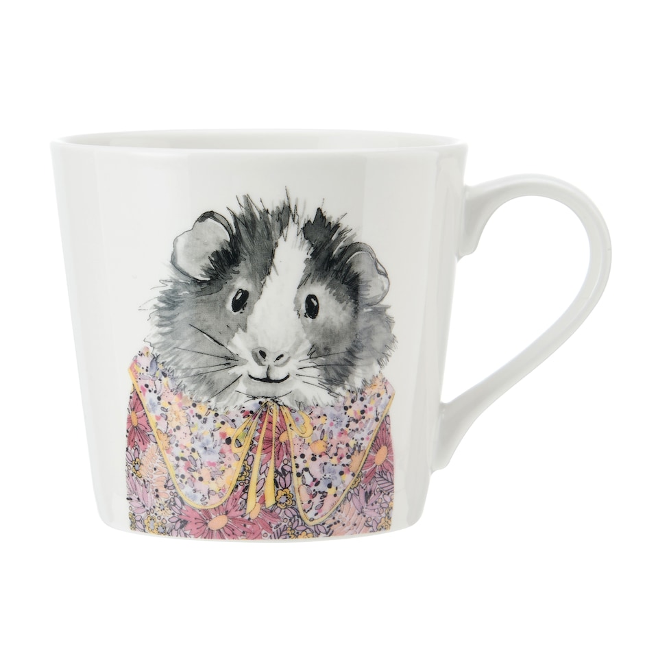 image 1 of Mikasa x Tipperleyhill Guinea Pig Print Porcelain Mug, 380ml | White