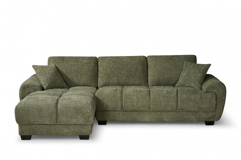 image 1 of Green Chenille Fabric 1C2 Corner Sofa JACK
