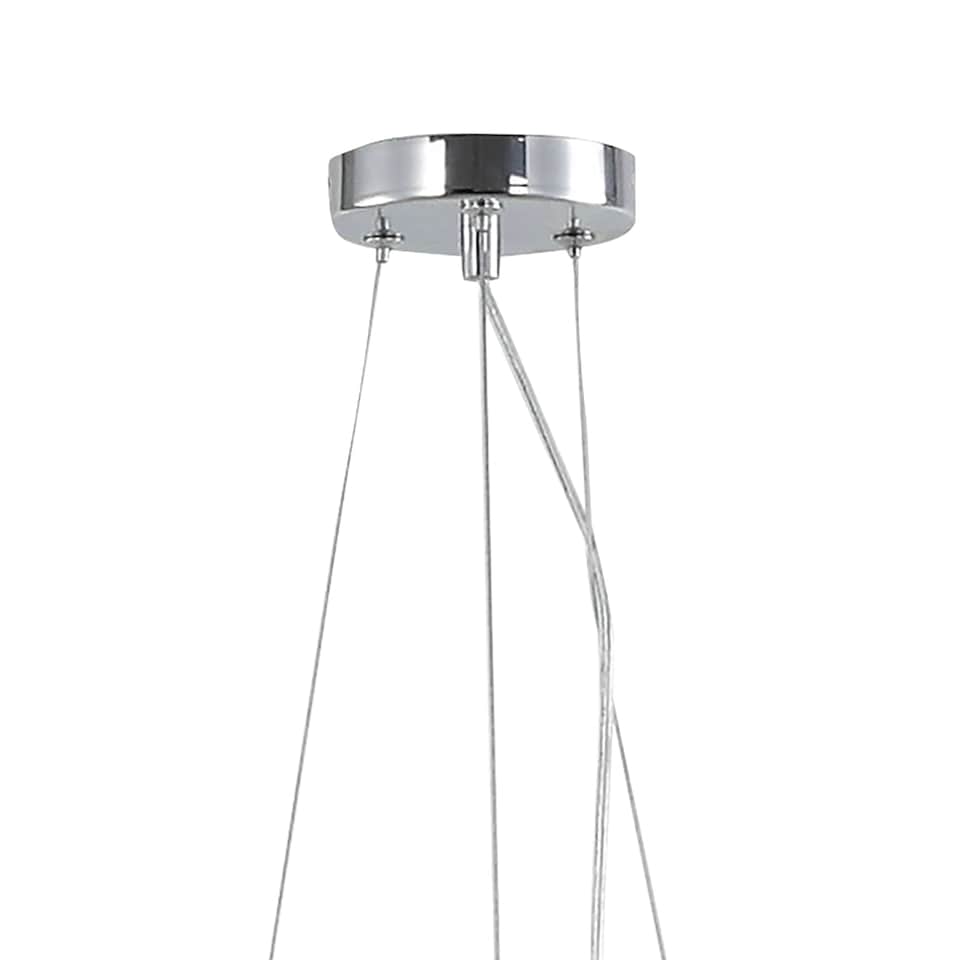 image 1 of Onega 3-Light Chrome Smoked Glass Pendant Ceiling Light