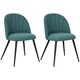 image 1 of HOMCOM Set of 2 Dining Chairs with Shell Backrest and Padded Seat Green