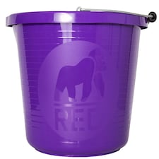 Red Gorilla Premium Bucket - Heavy-Duty Recyclable Plastic Bucket with Metal Handle | Purple