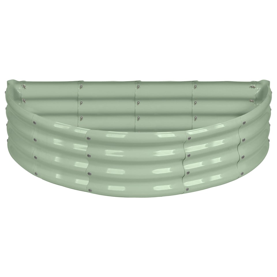 image 1 of Harbour Housewares Semicircular Galvanised Steel Raised Garden Bed - 120cm x 60cm - Green | Green | Green