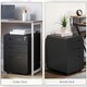 image 6 of Vinsetto 3 Drawer Modern Steel Filing Cabinet w/ 4 Wheels Lock Pencil Box Black