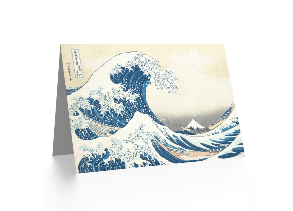 image 1 of Hokusai Great Wave Off Kanagawa Mount Fuji Ukiyo E Greeting Card