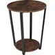 image 1 of Bedside Table Swindon - industrial style, round with large and small shelf, 50 x 62.5 cm | Brown | Industrial wood dark, rustic | 50 x 50 x 62,50 cm | 1