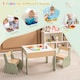 image 7 of COSTWAY Wooden Kids Table and Chair Set with Storage Green