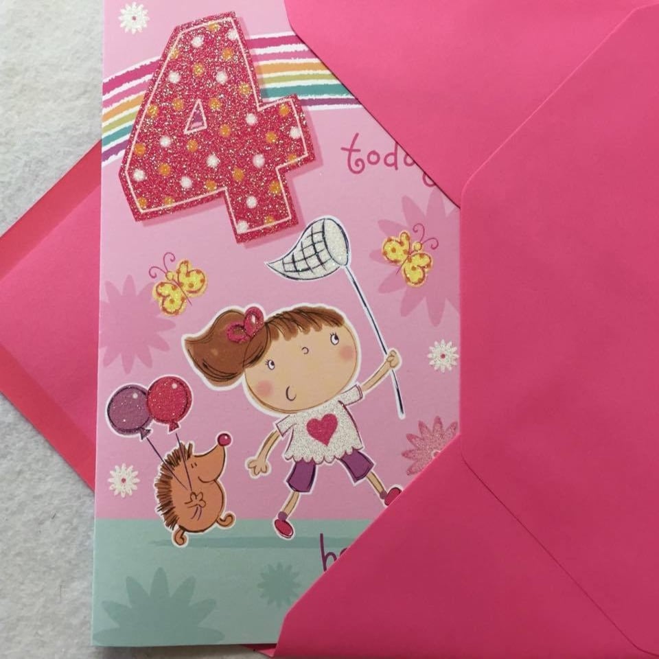 image 1 of 4 Today Birthday High Quality Nice Pink Glitter Greeting Card