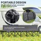 image 6 of Outsunny 6 Seater Folding Bench Camping Chair with Cup Holder, Charcoal Grey Grey | Charcoal grey