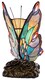 image 2 of Beautiful Handmade Multi-Coloured Glass Butterfly Tiffany Lamp with Bronze Base | Multi