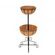 image 7 of Oypla 2 Tier Metal Garden Flower Fountain Plant Display Stand with Coco Liners Black