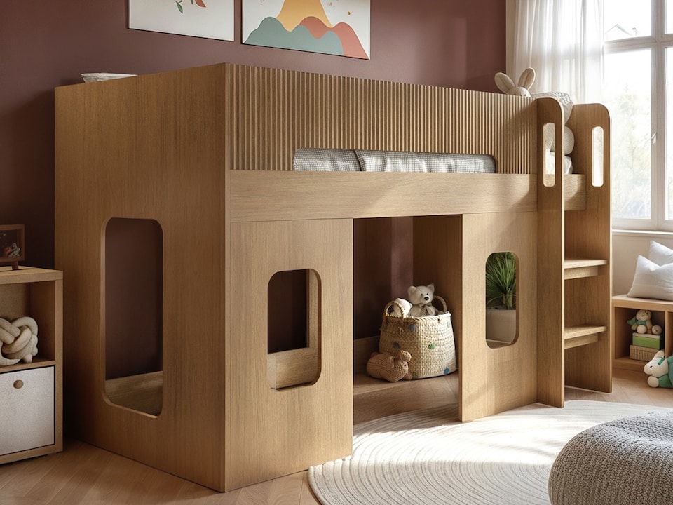 image 1 of Flair Lino Playhouse Mid Sleeper Bed Oak