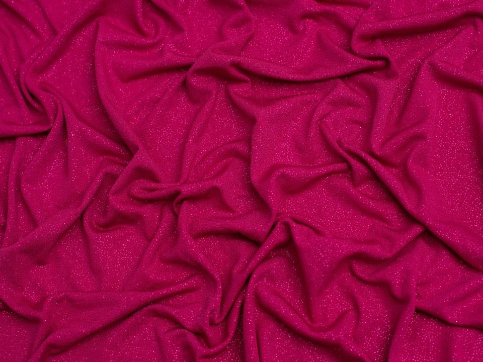 Minerva Core Range Pink Dazzle Glitter ITY Silky Stretch Knit Fabric for Dressmaking, 148cm / 58" Wide - per metre