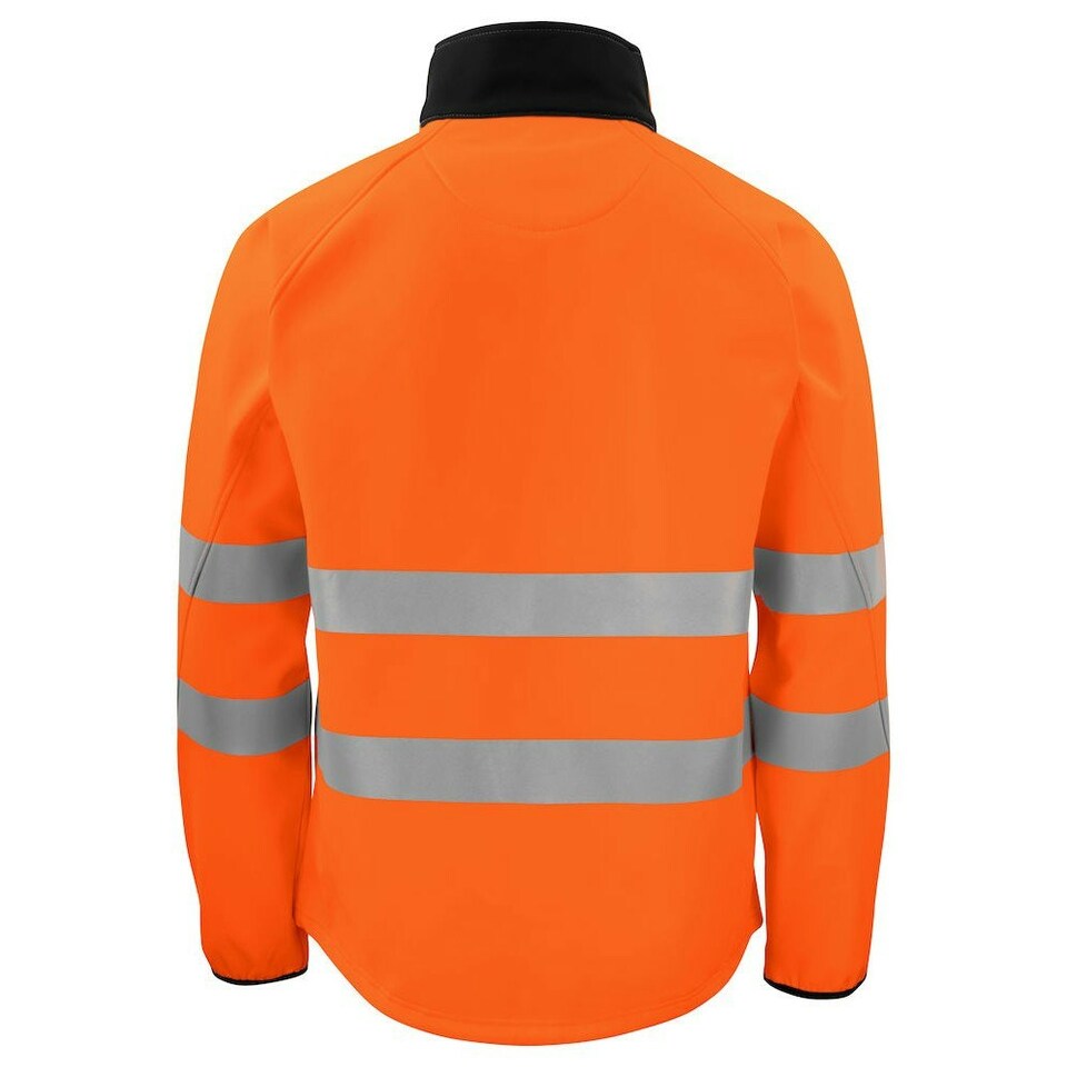 image 1 of Projob Mens Hi-Vis Soft Shell Jacket - Orange/Black - M