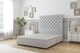 image 1 of Sloomy Mayfair Silver Plush Divan Bed Base 4 Drawers With 26 Inch Strutted Headboard | Silver | Silver | King | 1