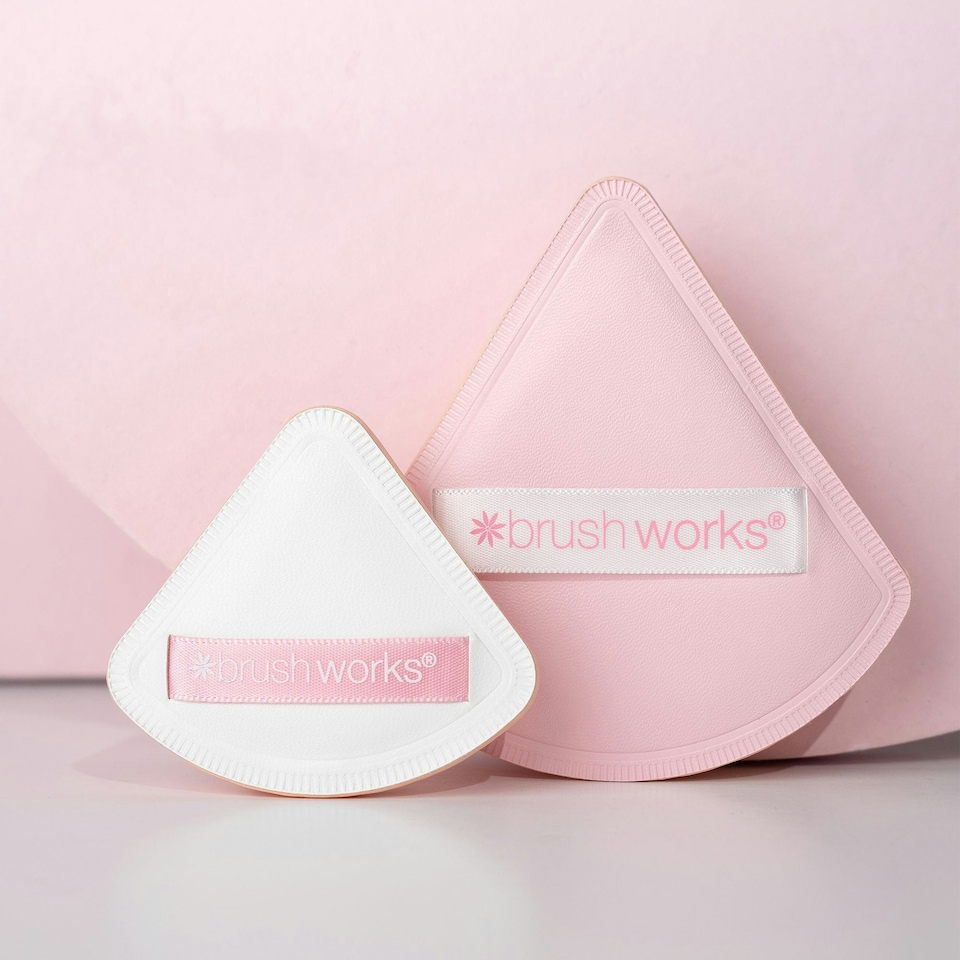 image 1 of Brushworks Triangular Pillow Puff Duo