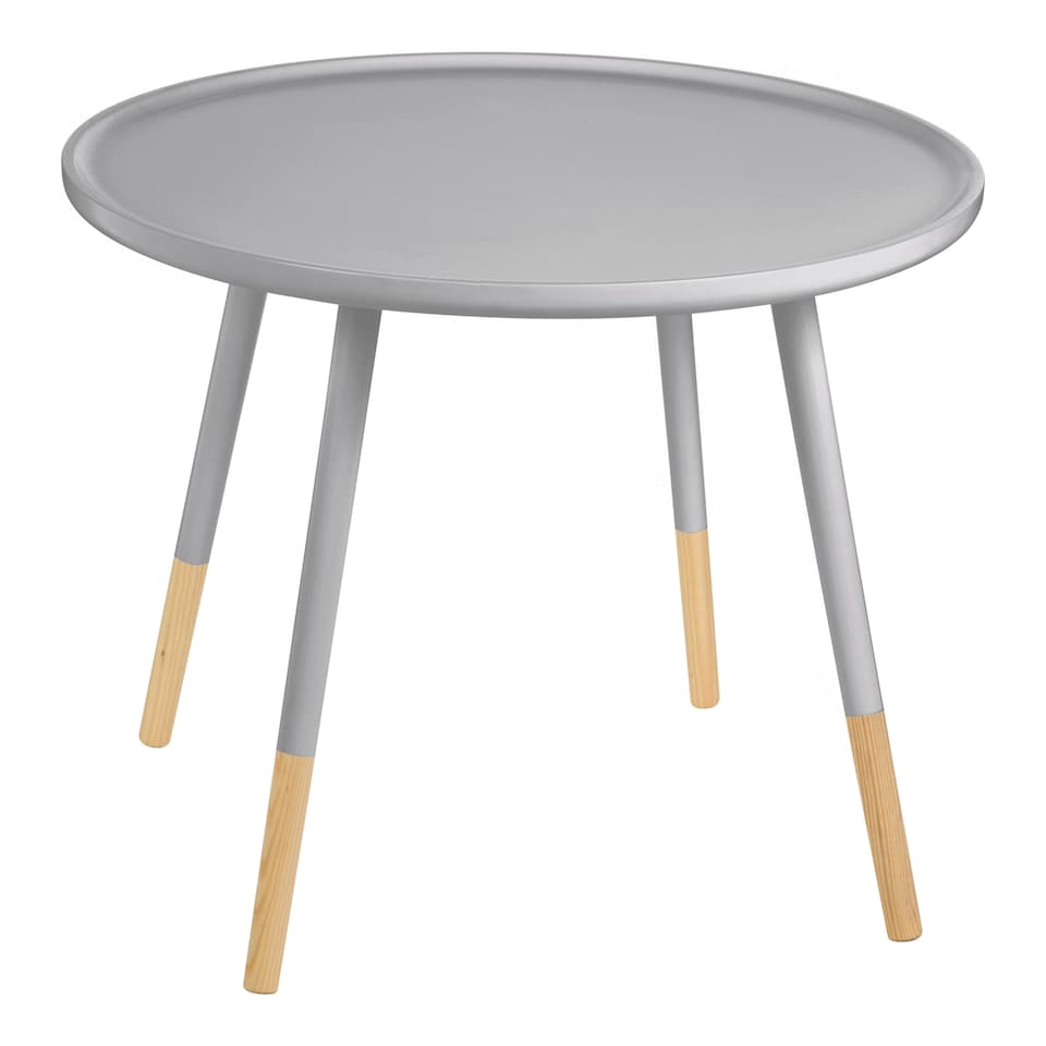 Interiors by Premier Versatile Grey Round Side Table, Durable And Sturdy Wooden Side Table, Contemporary Top Couch Side Table