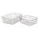 image 1 of 2-PC Rectangular Metal Wire Basket with Copper Handles
