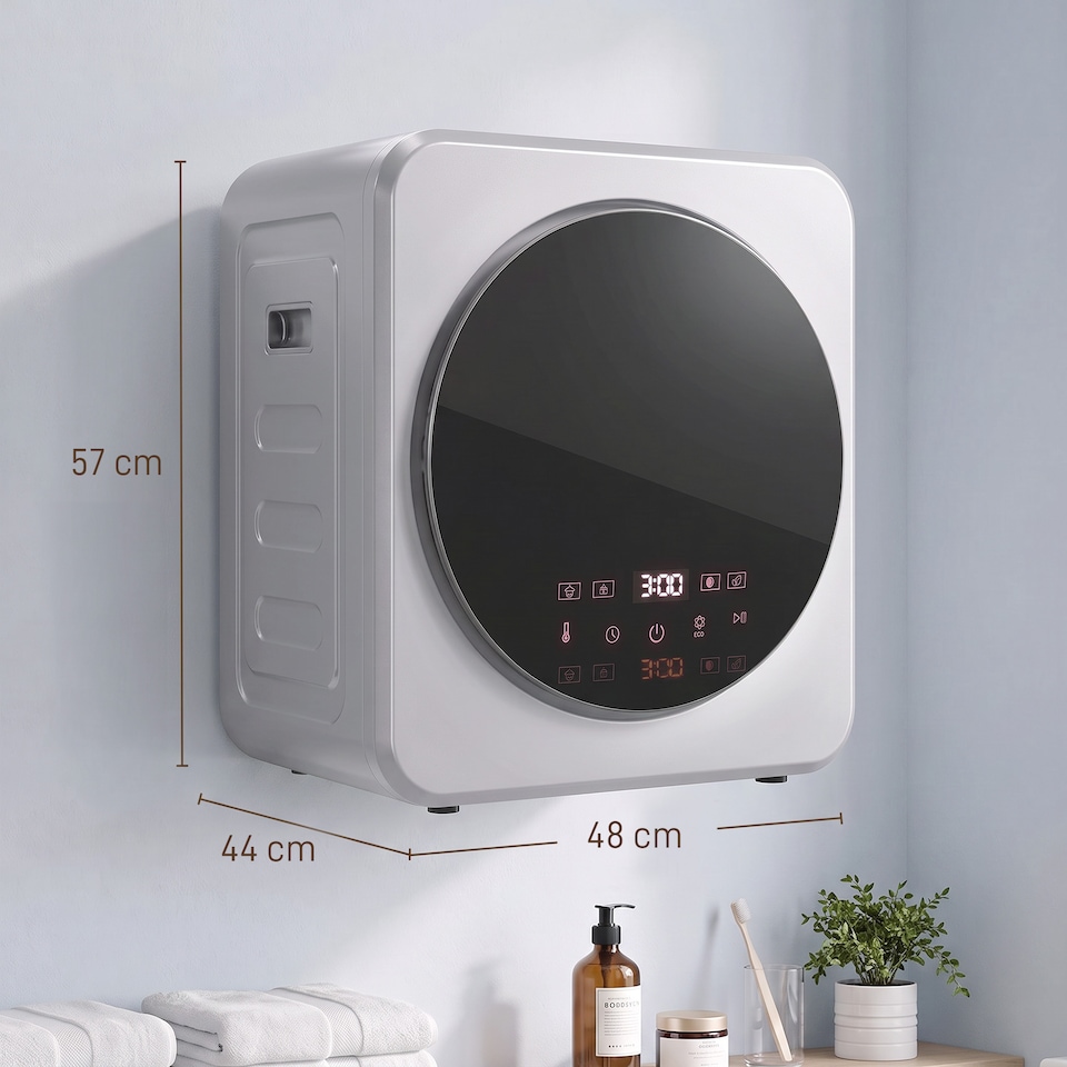 image 1 of HOMCOM 800W Compact Dryer Machine, 4 kg Small Vented Tumble Dryer, Silver