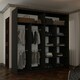 image 4 of Spacious 203cm Sliding Wardrobe with Paneled Mirror Doors & Votan Strip | Adjustable Interior | White, Black, Grey, Oak Black | Black203cm