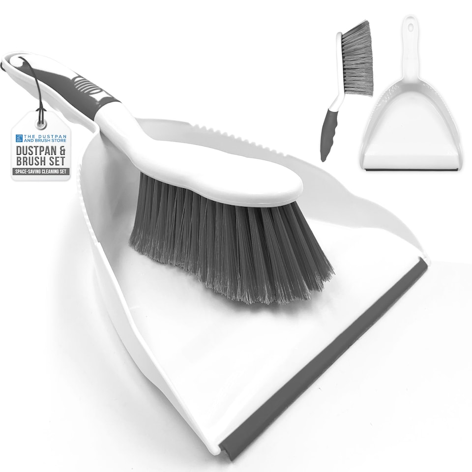 image 1 of Durable Bristles and Easy Sweep Dustpan and Brush Set
