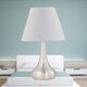 image 4 of Set of 2 Romana - Brushed Chrome Touch Table Lamps with Ivory Shades Silver | Red