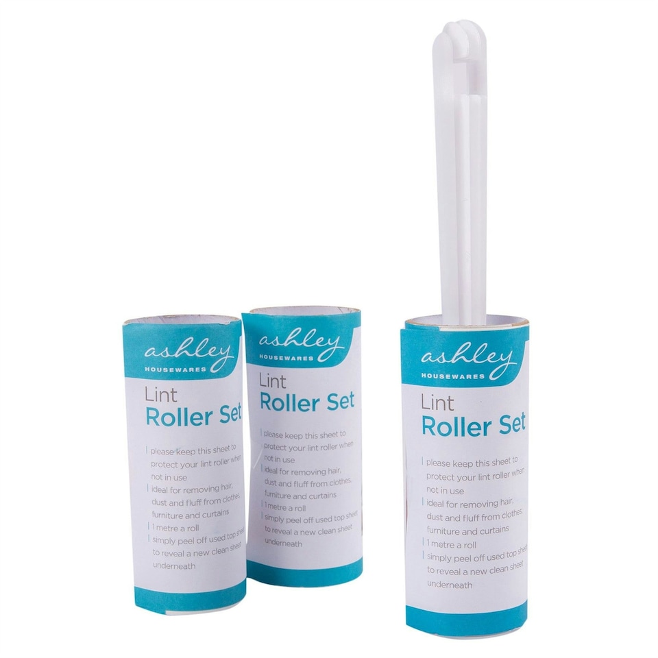 Ashley 3pc Plastic Lint Roller Set