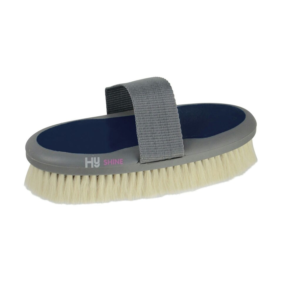 HySHINE Active Groom Goat Hair Body Brush - Midnight Navy - One Size